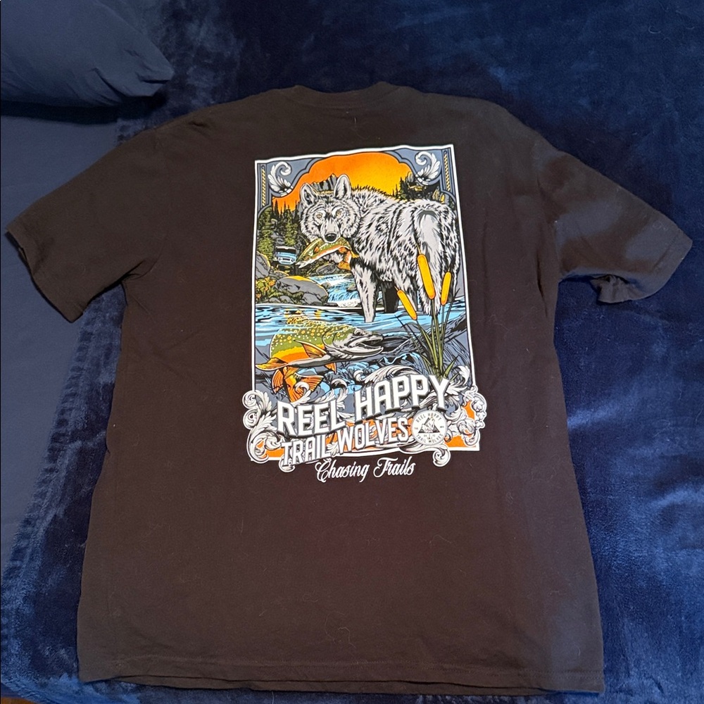 Reel Happy Fishing Co Trail Wolves Tee